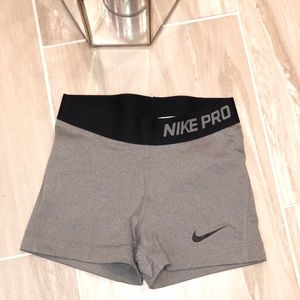 grey nike pro shorts